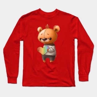 Love is Love Teddy Bear with Rainbow Heart Long Sleeve T-Shirt